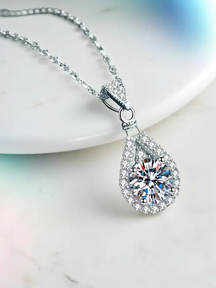 collier pendentif en argent 925 avec moissanite 1,0 ct bijou certifié casa bijoux