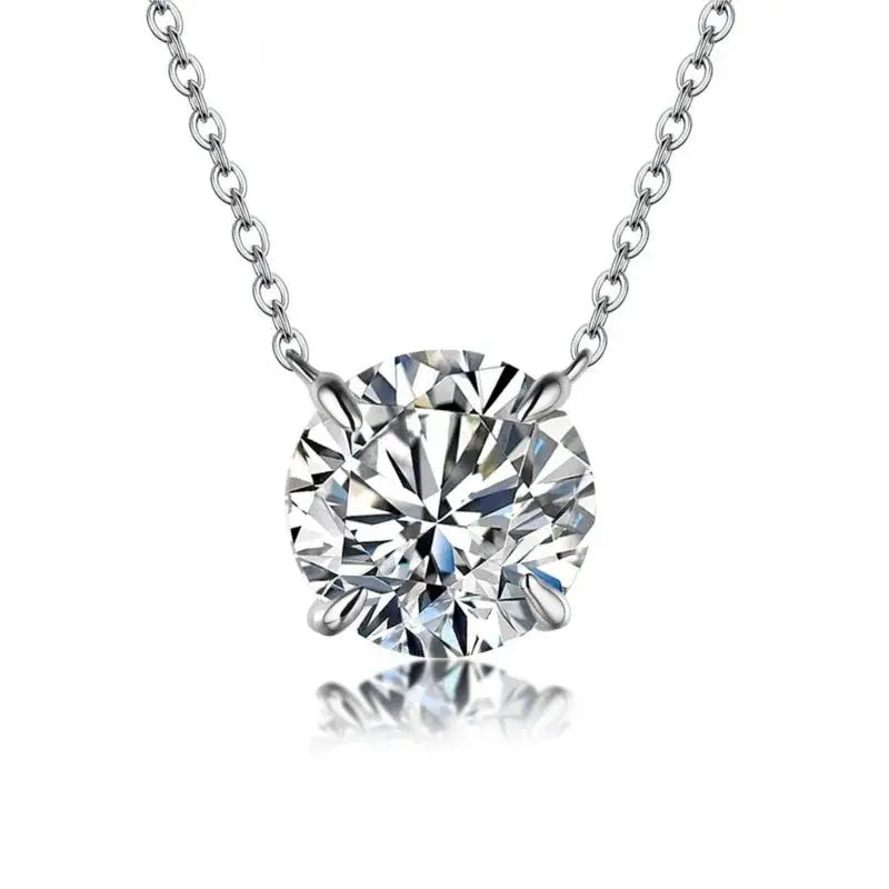 Collier pendentif 1 Ct Moissanite 6,5 mm en argent 925 pour femmes – Bijoux fins pour mariage et fête Casa Bijoux